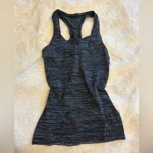 SOLD LULULEMON Swiftly Tech Racerback Tank Top - Grey White Black - Size 4